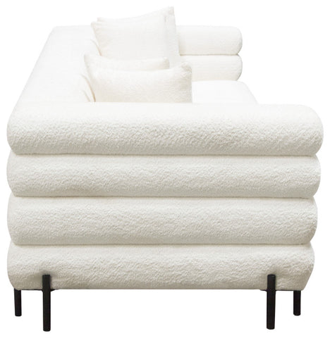 Vox Sofa, Faux White Shearling, Black Powder Metal Legs By Diamond Sofa