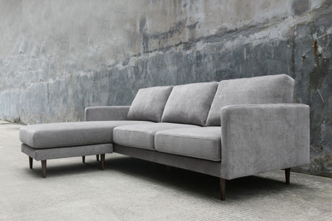 Kelsey Reversible Chaise Sectional, Gray Fabric By Diamond Sofa