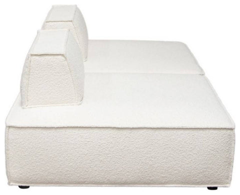 Cara 2-Piece Square Modular Lounger in Ivory Boucle Fabric By Diamond Sofa