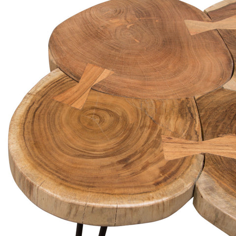 Joss Natural Acacia Live Edge Square Cocktail Table, Black Hairpin Legs By Diamond Sofa