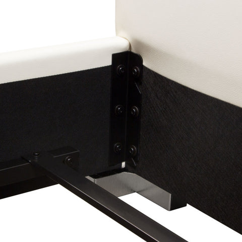 Bardot Channel Tufted Queen Bed in White Leatherette By Diamond Sofa