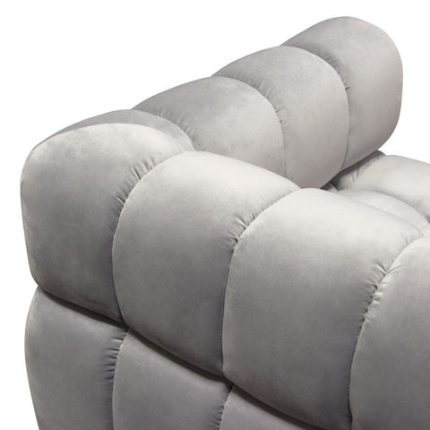Image Low Profile Chair, Platinum Gray Velvet With Brushed Silver Base By Diamond Sofa