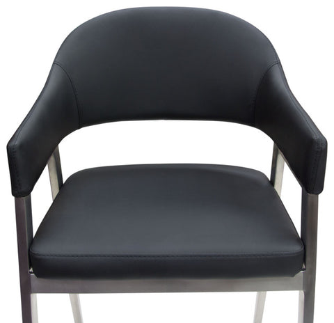 Adele Set of Two Counter Height Chairs in Black Leatherette Brushed By Diamond Sofa