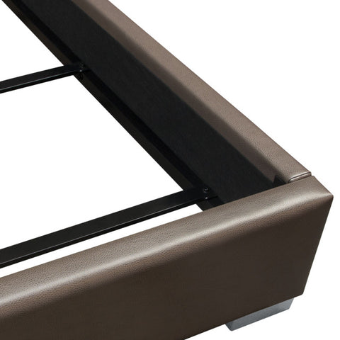 Bardot Channel Tufted Eastern King Bed in Elephant Grey Leatherette By Diamond Sofa