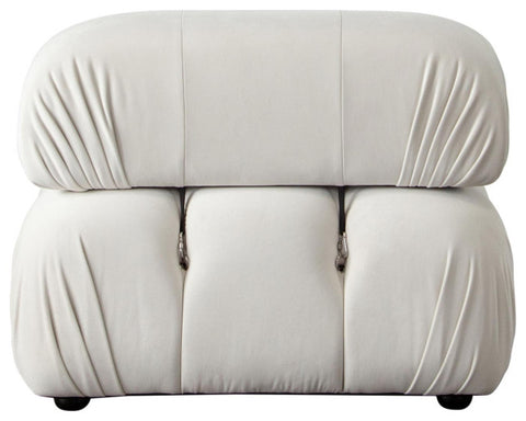Paloma Armless Chair in Light Cream Velvet By Diamond Sofa