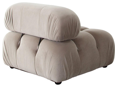 Paloma Armless Chair in Mink Tan Velvet By Diamond Sofa