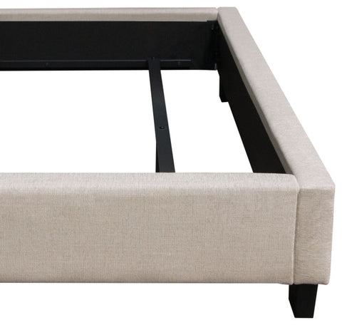 Madison Ave Tufted Wing Queen Bed, Sand Button Tufted Fabric By Diamond Sofa