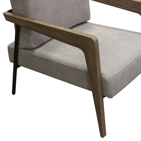 Blair Accent Chair, Grey Fabric With Curved Wood Leg Detail By Diamond Sofa