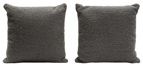 Set of (2) 16 Square Accent Pillows in Charcoal Boucle Textured Fabric by By Diamond Sofa