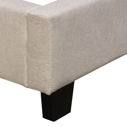 Madison Ave Tufted Wing Eastern King Bed in Sand Button Tufted Fabric By Diamond Sofa