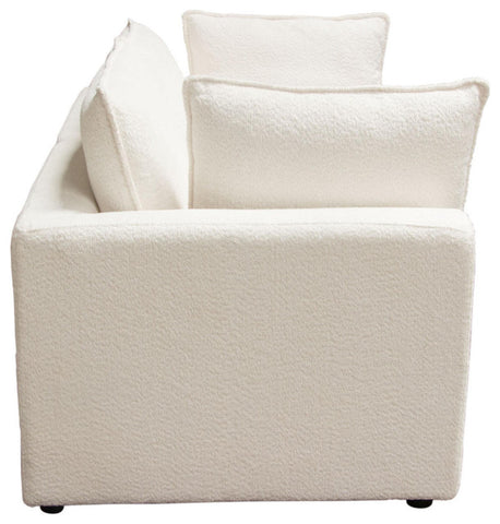 Ivy 2-Piece Modular Sofa in White Faux Shearling By Diamond Sofa