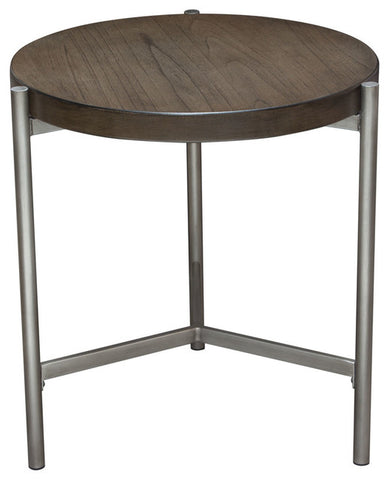 Diamond Sofa Atwood 22" Round End Table With Gray Oak Veneer Top By Diamond Sofa