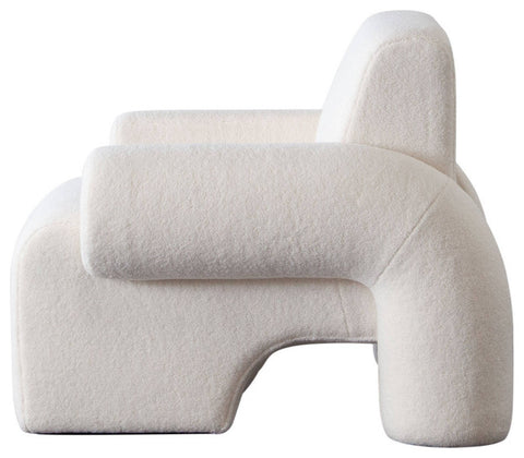 Noa Accent Chair in Ivory Sherpa Fabric By Diamond Sofa
