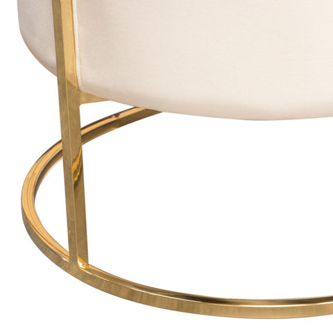 Pandora Accent Chair With Stainless Steel Frame, Cream Velvet By Diamond Sofa