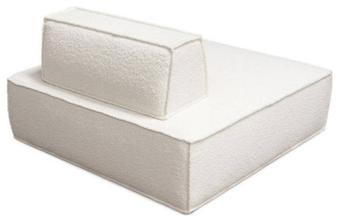 Cara Square Modular Lounger in Ivory Boucle Fabric By Diamond Sofa