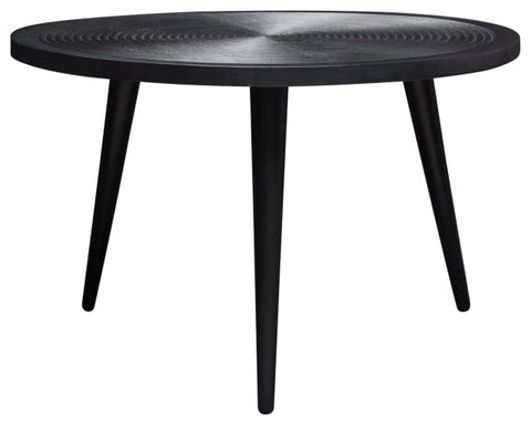 Vortex Round Cocktail Table, Solid Mango Wood Top, Black Finish and Iron Legs By Diamond Sofa