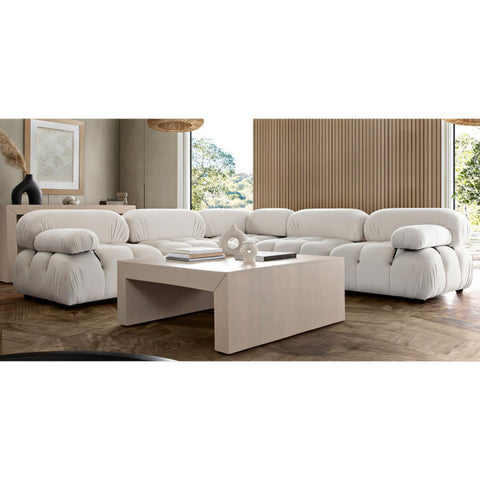 Paloma Rectangle Ottoman in Light Cream Velvet By Diamond Sofa