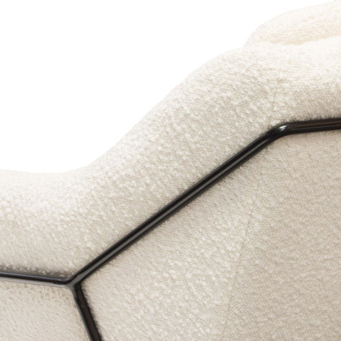 Bryce Accent Chair, Ivory Boucle wrapped, Black Powder Coated Metal Frame By Diamond Sofa