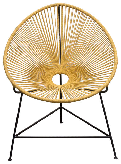 Sativa 2-Pack Accent Chair, Orange Rope With Black Iron Rod Frame By Diamond Sofa