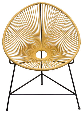 Sativa 2-Pack Accent Chair, Orange Rope With Black Iron Rod Frame By Diamond Sofa