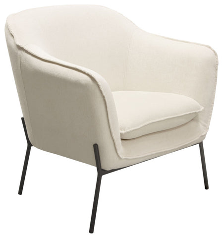 Status Accent Chair, Cream Fabric With Black Powder Coated Metal Leg By Diamond Sofa