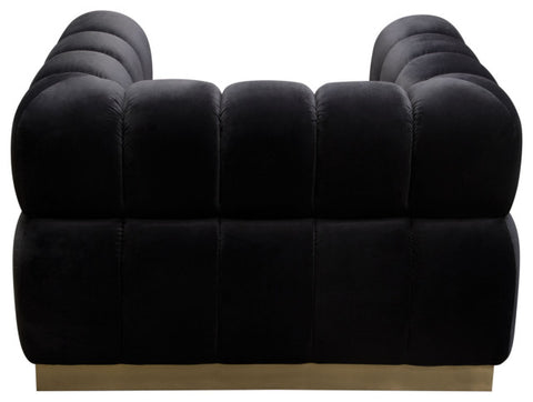Image Low Profile Chair in Black Velvet Brushed Gold Base By Diamond Sofa