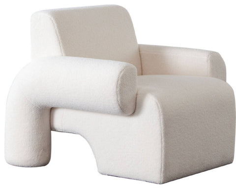 Noa Accent Chair in Ivory Sherpa Fabric By Diamond Sofa