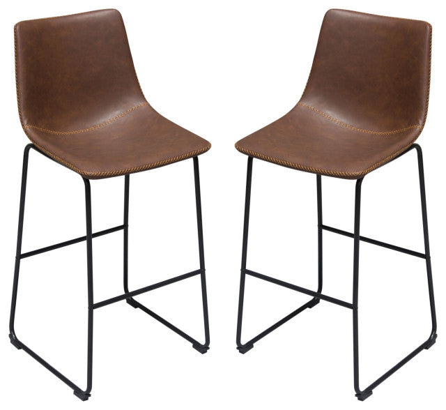 Theo 2 Bar Height Chairs, Chocolate By Diamond Sofa