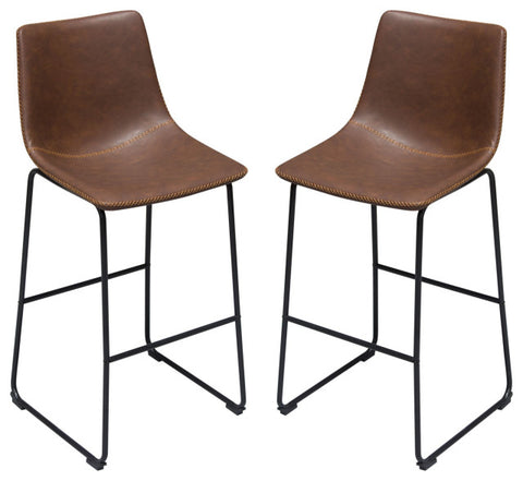 Theo 2 Bar Height Chairs, Chocolate By Diamond Sofa