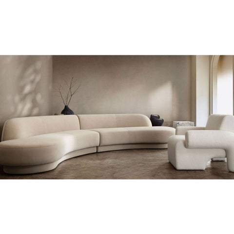 Noa Accent Chair in Ivory Sherpa Fabric By Diamond Sofa