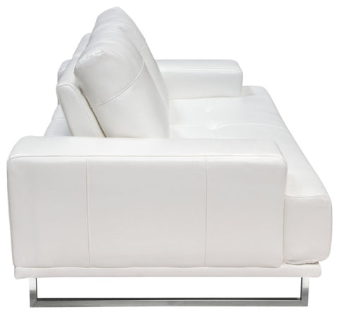 Russo Loveseat Adjustable Seat Backs in White Air Leather By Diamond Sofa
