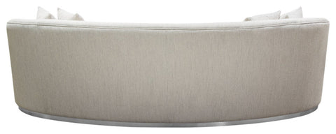 Raven Sofa in Light Cream Fabric w/ Brushed Silver Accent Trim By Diamond Sofa