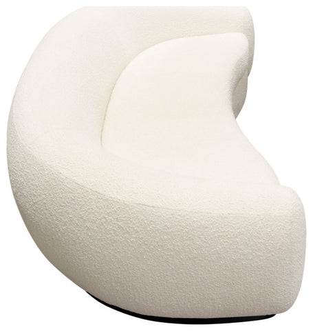Pascal Sofa in Bone Boucle Textured Fabric Contoured Arms & Back By Diamond Sofa