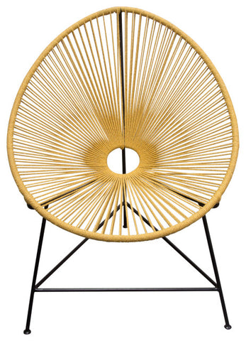 Sativa 2-Pack Accent Chair, Orange Rope With Black Iron Rod Frame By Diamond Sofa