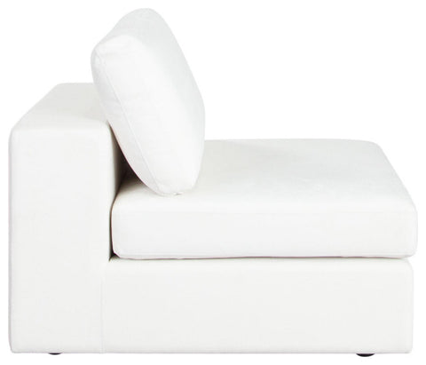 Muse Armless Chair in Mist White Performance Fabric By Diamond Sofa