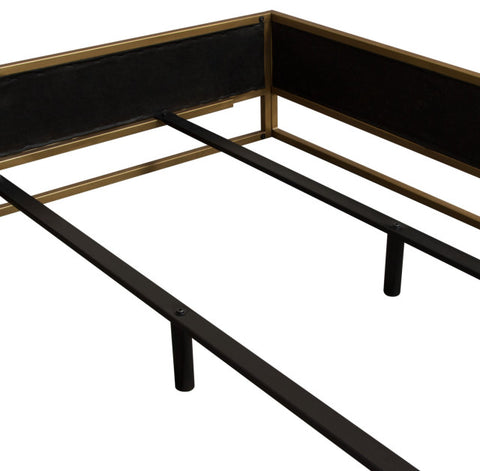 Empire Queen Bed With Gold Metal Frame, Sand Fabric By Diamond Sofa