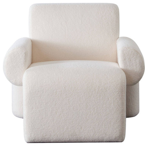 Noa Accent Chair in Ivory Sherpa Fabric By Diamond Sofa