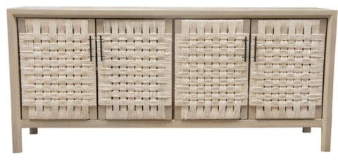 Palm Solid Mango Wood 4-Door Sideboard in Natural Finish By Diamond Sofa