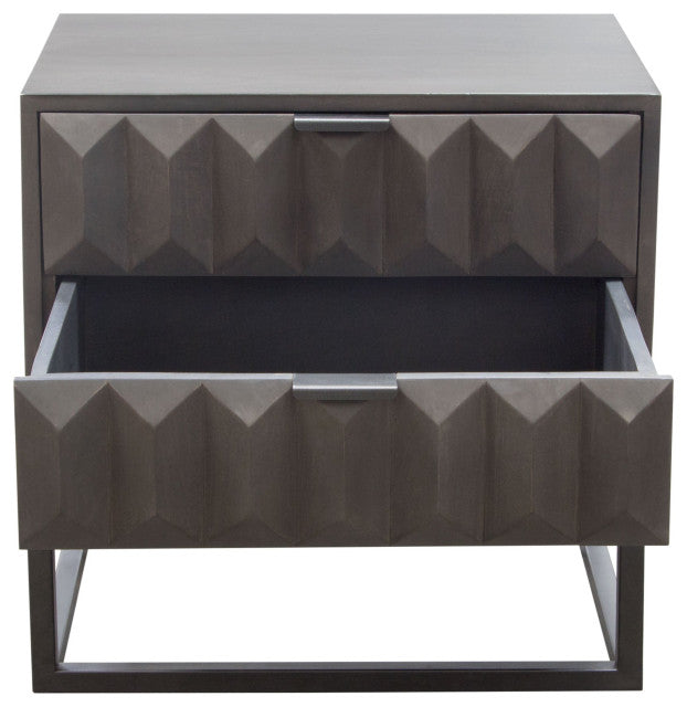 Spectrum 2-Drawer Accent Table, Smoke Gray Finish By Diamond Sofa