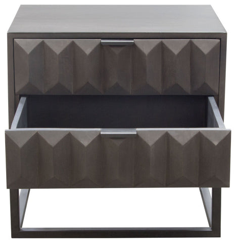 Spectrum 2-Drawer Accent Table, Smoke Gray Finish By Diamond Sofa
