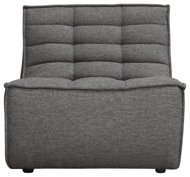 Marshall Scooped Seat Armless Chair, Gray Fabric By Diamond Sofa