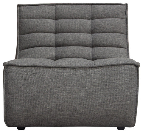 Marshall Scooped Seat Armless Chair, Gray Fabric By Diamond Sofa