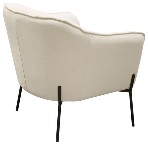 Status Accent Chair, Cream Fabric With Black Powder Coated Metal Leg By Diamond Sofa