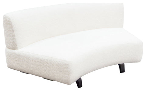 Vesper Curved Armless Sofa, White By Diamond Sofa