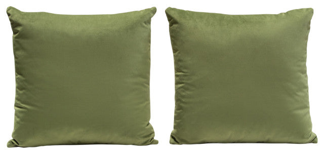 Set of (2) 16" Square Accent Pillows in Sage Green Velvet By Diamond Sofa