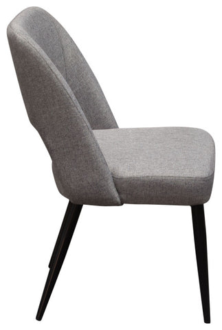 Set of (2) Reveal Dining Chairs in Grey Fabric w/ Black Powder Coat Metal Leg By Diamond Sofa