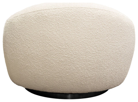 Pascal Swivel Chair in Bone Boucle Textured Fabric Contoured Arms & Back By Diamond Sofa