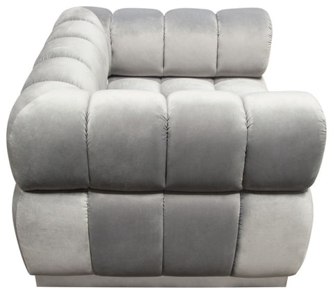 Image Low Profile Chair, Platinum Gray Velvet With Brushed Silver Base By Diamond Sofa