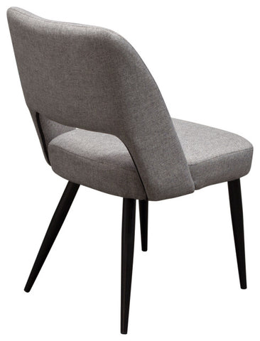 Set of (2) Reveal Dining Chairs in Grey Fabric Black Powder Coat Metal Leg By Diamond Sofa