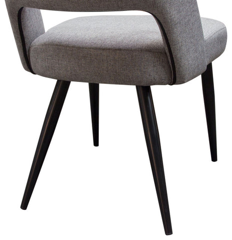 Set of (2) Reveal Dining Chairs in Grey Fabric Black Powder Coat Metal Leg By Diamond Sofa